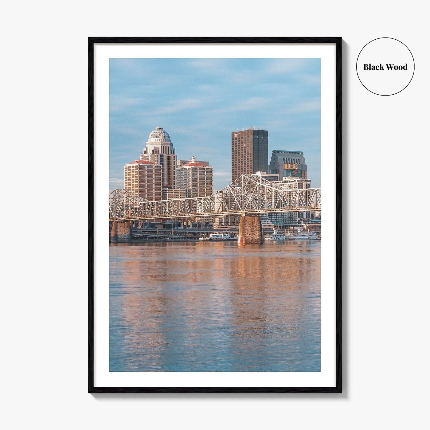 Louisville Skyline Fine Art Photo Print, Kentucky, Clark Memorial Bridge, Ohio River Poster