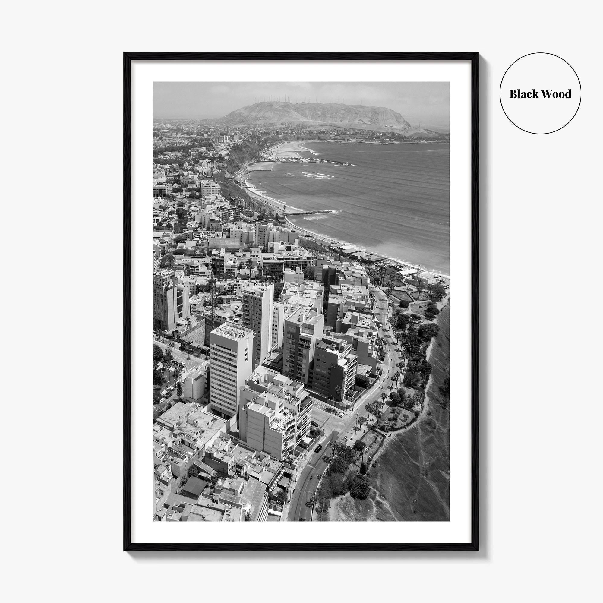 Lima Black and White Fine Art Photo Print, Miraflores Peru Poster