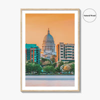 Madison Skyline Fine Art Photo Print, Wisconsin, USA, Lake Monona, Wall Decor, Poster