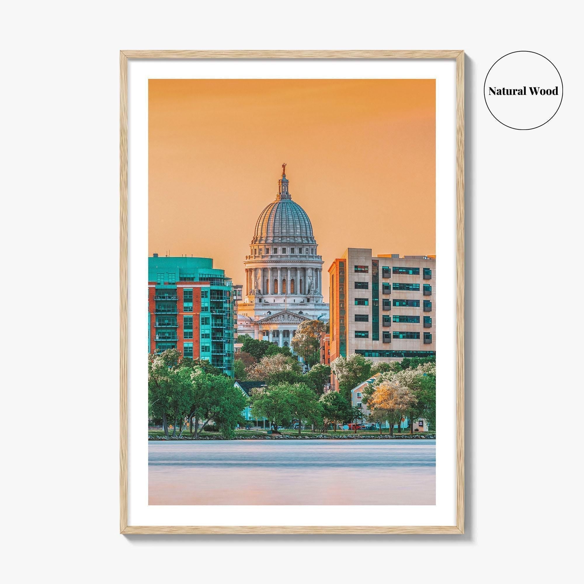 Madison Skyline Fine Art Photo Print, Wisconsin, USA, Lake Monona, Wall Decor, Poster