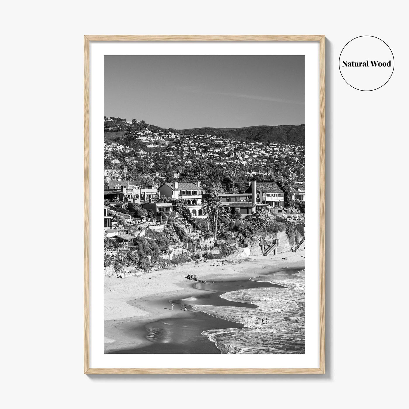 Laguna Beach Black and White Fine Art Photo Print, Crescent Bay California Poster