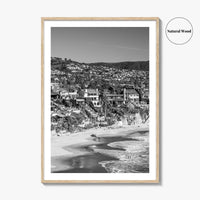 Laguna Beach Black and White Fine Art Photo Print, Crescent Bay California Poster