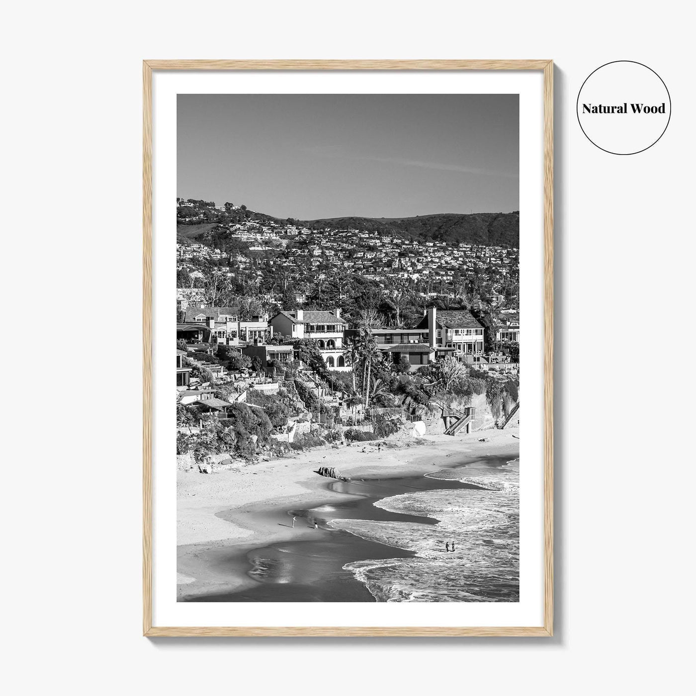 Laguna Beach Black and White Fine Art Photo Print, Crescent Bay California Poster