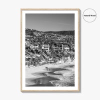 Laguna Beach Black and White Fine Art Photo Print, Crescent Bay California Poster