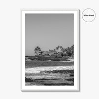 Kailua Kona Black and White Fine Art Photo Print, Alula Beach, Big Island Hawaii