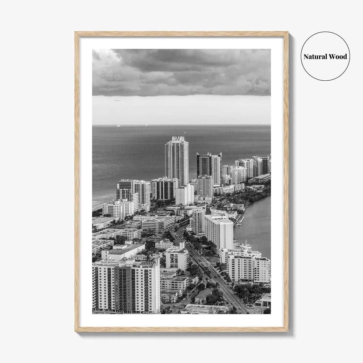 Miami Black and White Fine Art Photo Print, South Beach Florida Poster