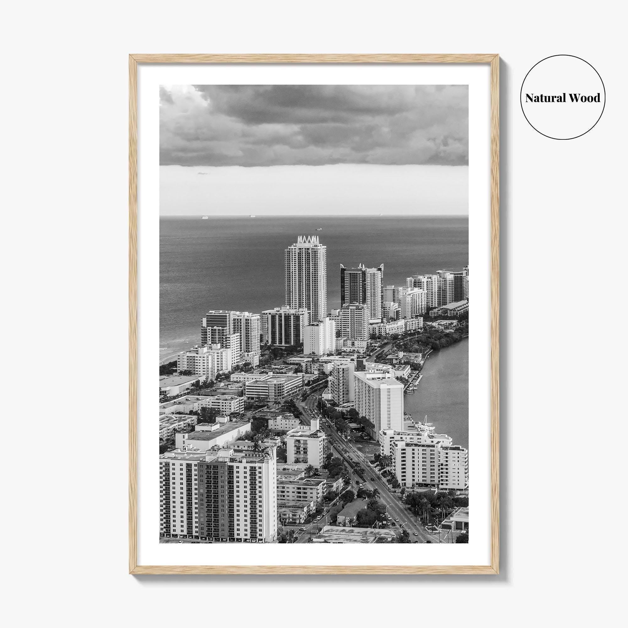 Miami Black and White Fine Art Photo Print, South Beach Florida Poster