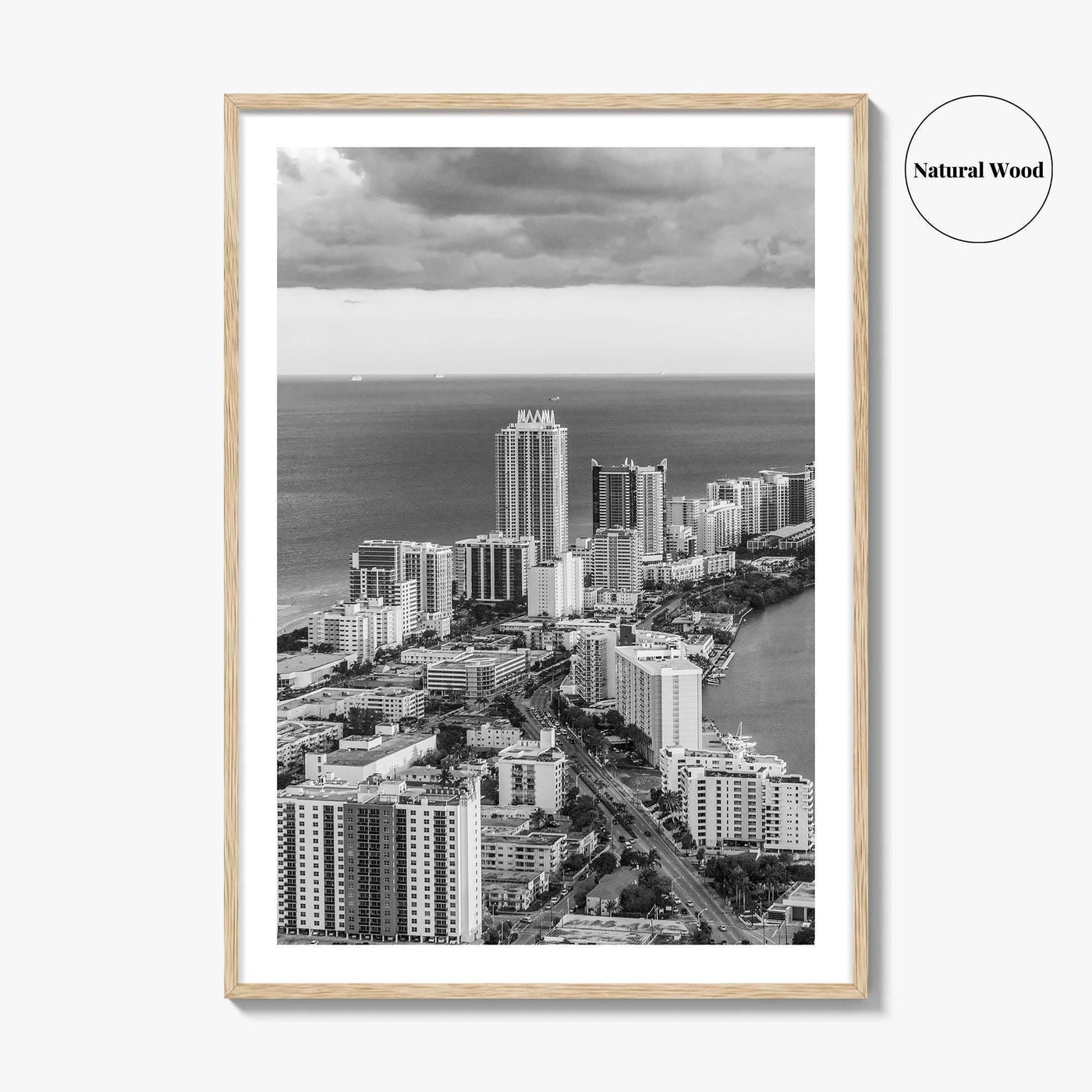 Miami Black and White Fine Art Photo Print, South Beach Florida Poster