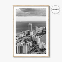 Miami Black and White Fine Art Photo Print, South Beach Florida Poster