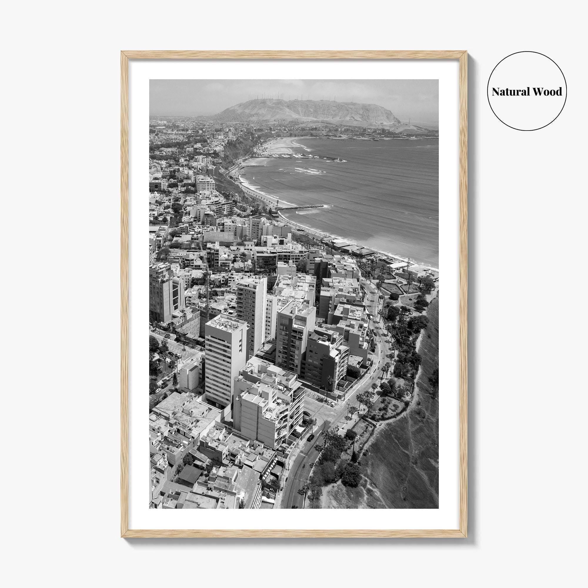Lima Black and White Fine Art Photo Print, Miraflores Peru Poster