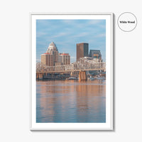 Louisville Skyline Fine Art Photo Print, Kentucky, Clark Memorial Bridge, Ohio River Poster
