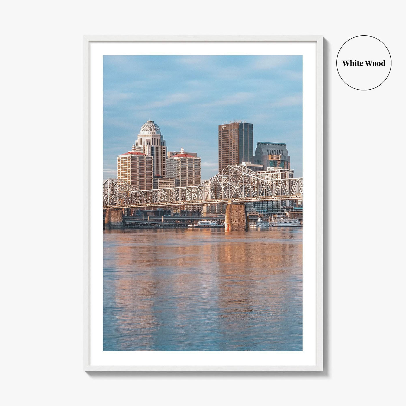 Louisville Skyline Fine Art Photo Print, Kentucky, Clark Memorial Bridge, Ohio River Poster