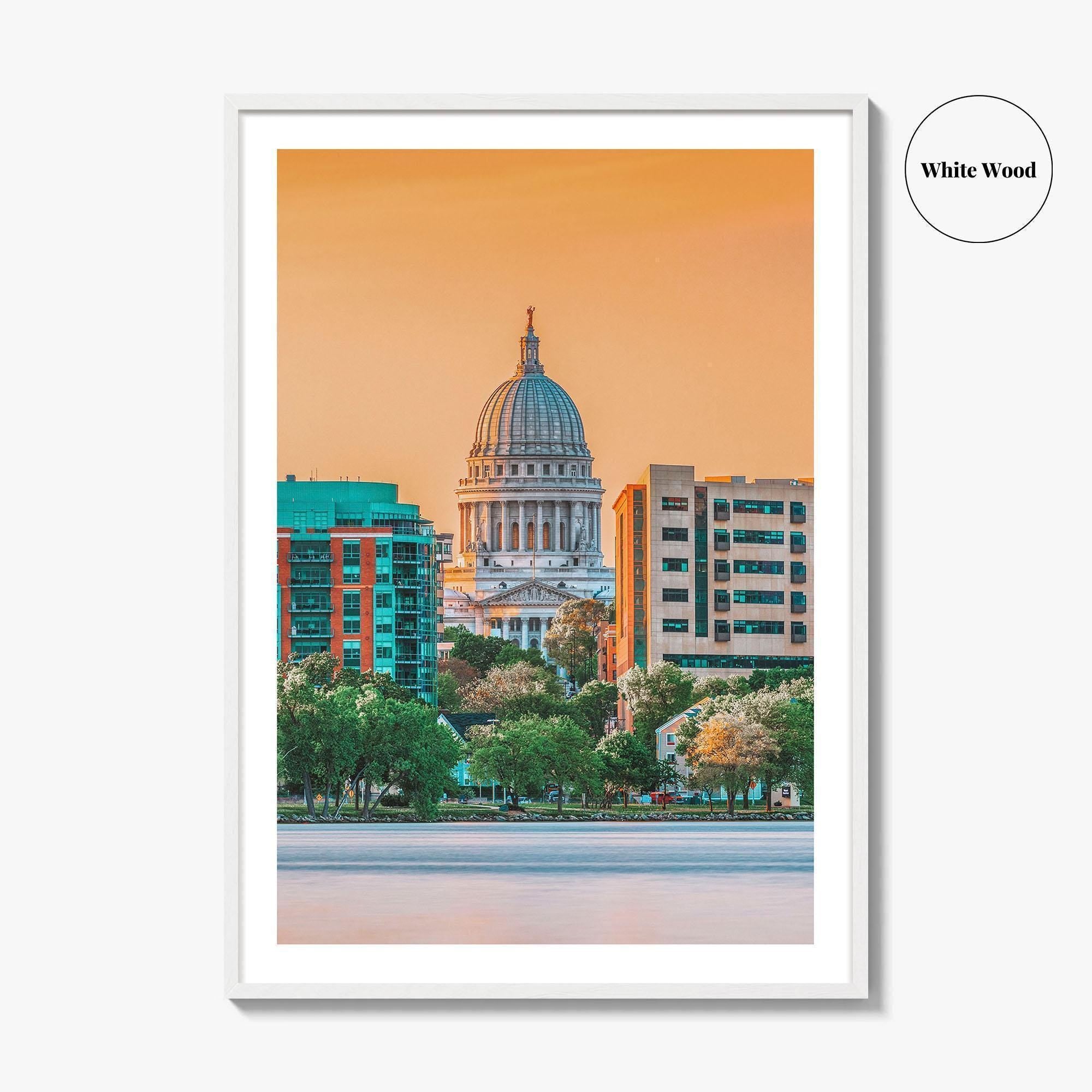 Madison Skyline Fine Art Photo Print, Wisconsin, USA, Lake Monona, Wall Decor, Poster