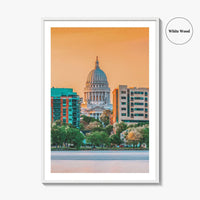 Madison Skyline Fine Art Photo Print, Wisconsin, USA, Lake Monona, Wall Decor, Poster