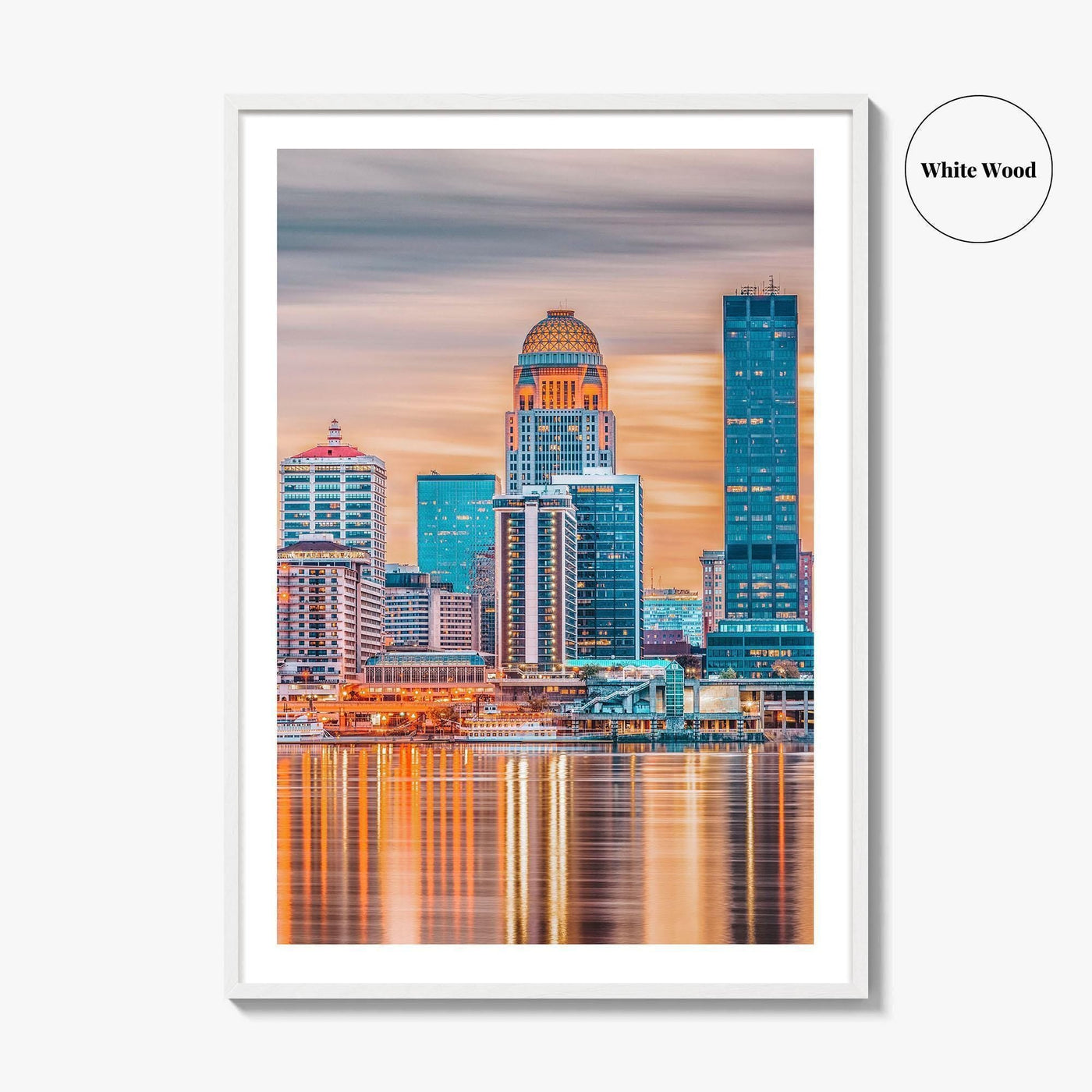 Louisville Skyline Fine Art Photo Print, Wall Poster, Kentucky, USA, Ohio River