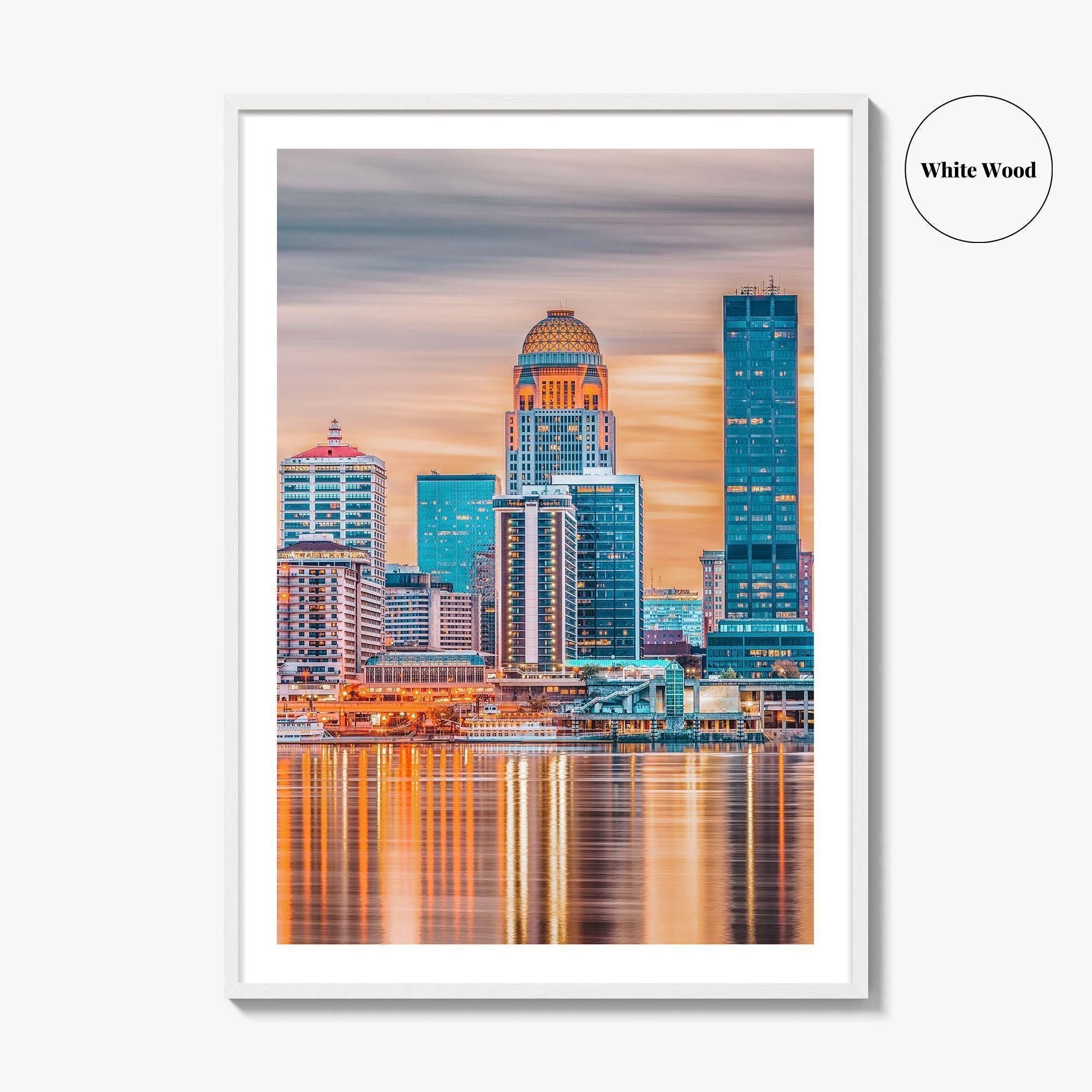 Louisville Skyline Fine Art Photo Print, Wall Poster, Kentucky, USA, Ohio River