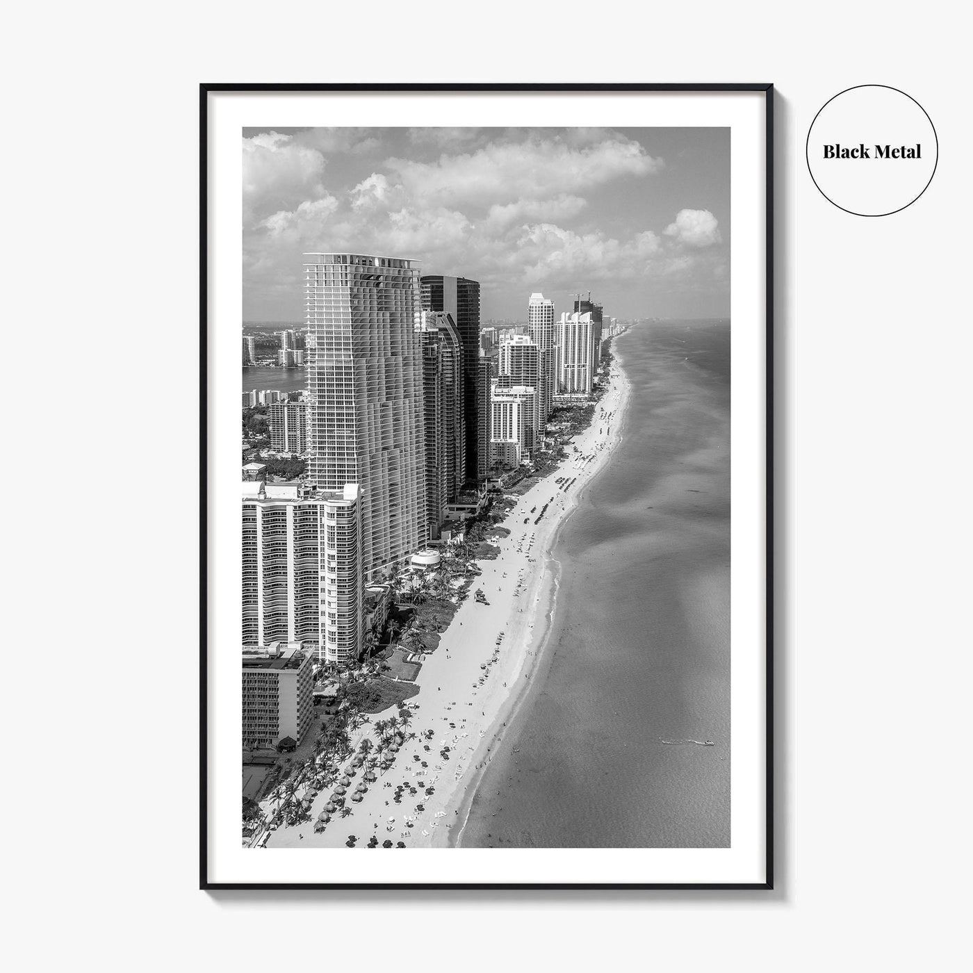 Miami Black and White Fine Art Photo Print, South Beach Florida Poster