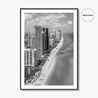 Miami Black and White Fine Art Photo Print, South Beach Florida Poster