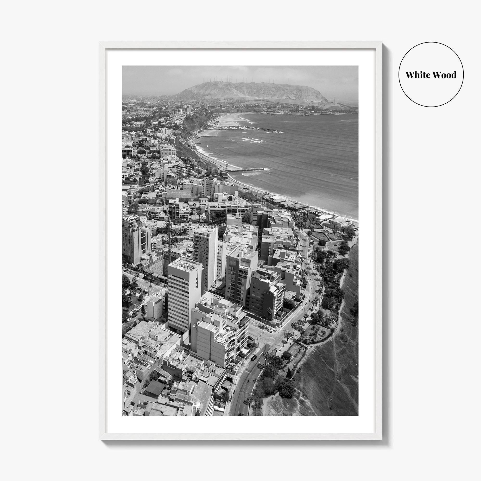 Lima Black and White Fine Art Photo Print, Miraflores Peru Poster
