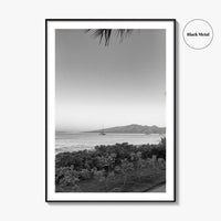 Lahaina Black and White Fine Art Photo Print, Kaanapali Beach, Molokai, Maui Hawaii Poster