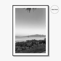 Lahaina Black and White Fine Art Photo Print, Kaanapali Beach, Molokai, Maui Hawaii Poster
