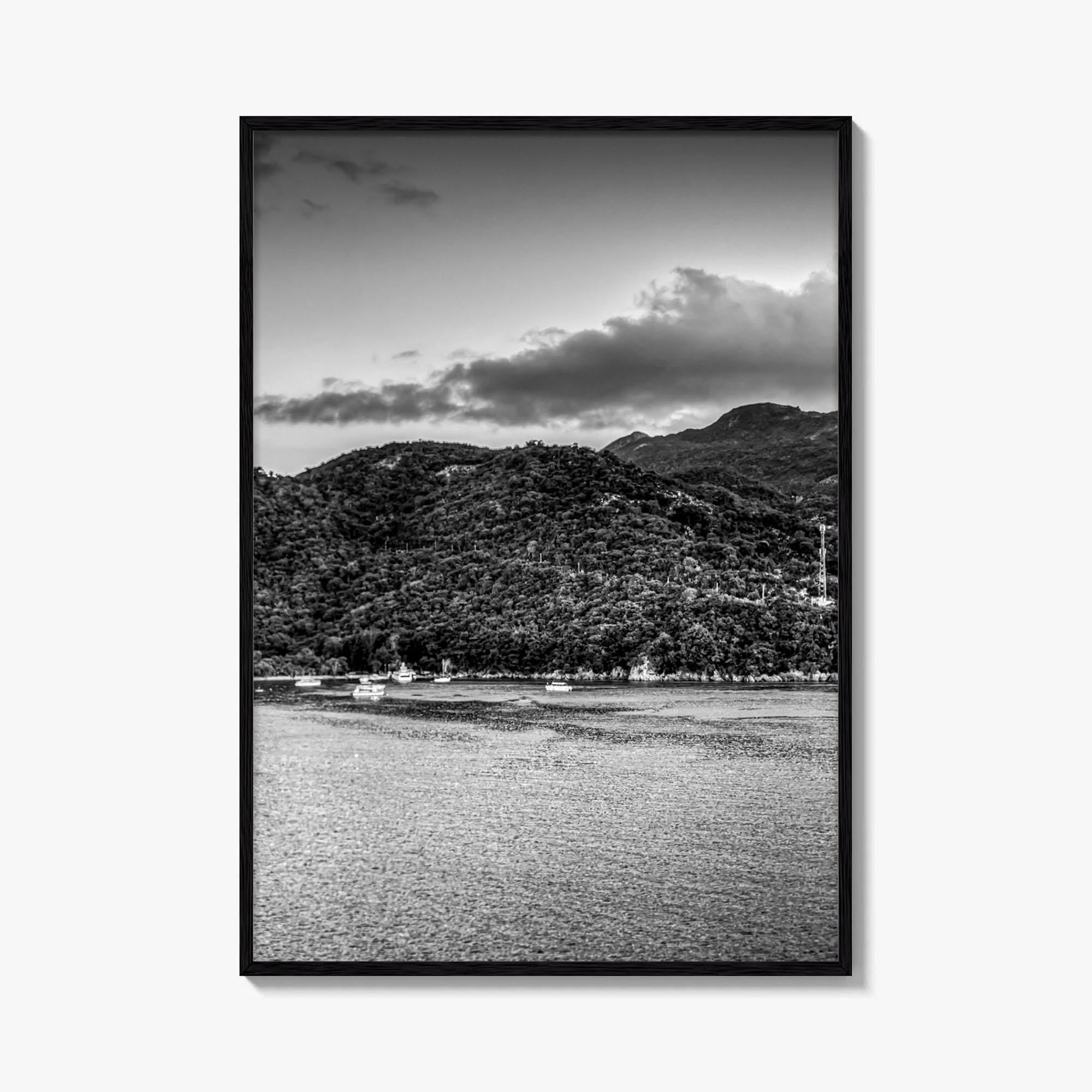 Labadee Black and White Fine Art Photo Print, Haiti Wall Poster, Tropical Port