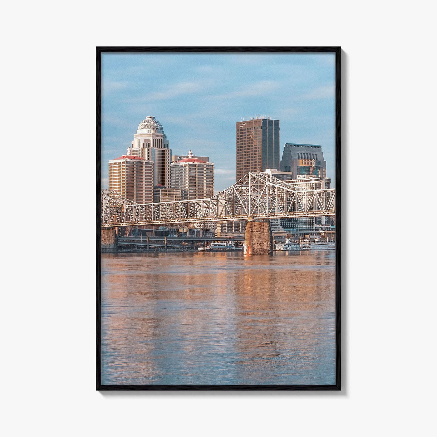 Louisville Skyline Fine Art Photo Print, Kentucky, Clark Memorial Bridge, Ohio River Poster