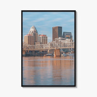 Louisville Skyline Fine Art Photo Print, Kentucky, Clark Memorial Bridge, Ohio River Poster