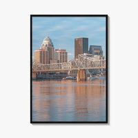 Louisville Skyline Fine Art Photo Print, Kentucky, Clark Memorial Bridge, Ohio River Poster