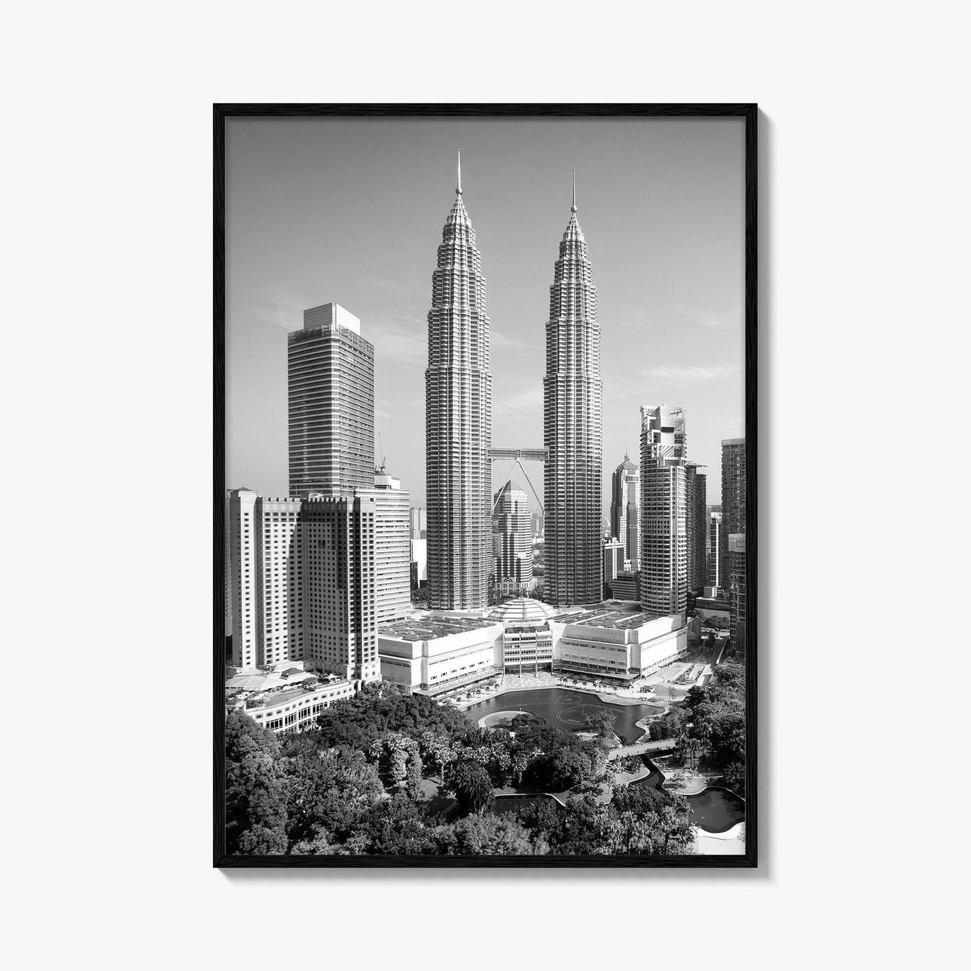 Kuala Lumpur Skyline Black and White Fine Art Photo Print, Malaysia Poster