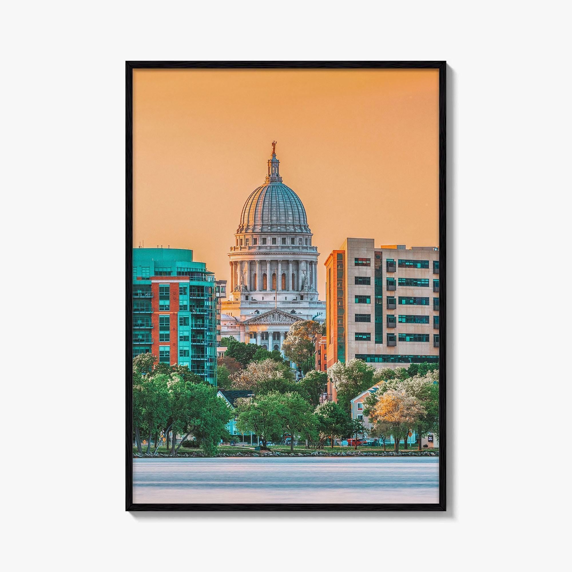 Madison Skyline Fine Art Photo Print, Wisconsin, USA, Lake Monona, Wall Decor, Poster