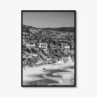 Laguna Beach Black and White Fine Art Photo Print, Crescent Bay California Poster