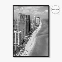 Miami Black and White Fine Art Photo Print, South Beach Florida Poster