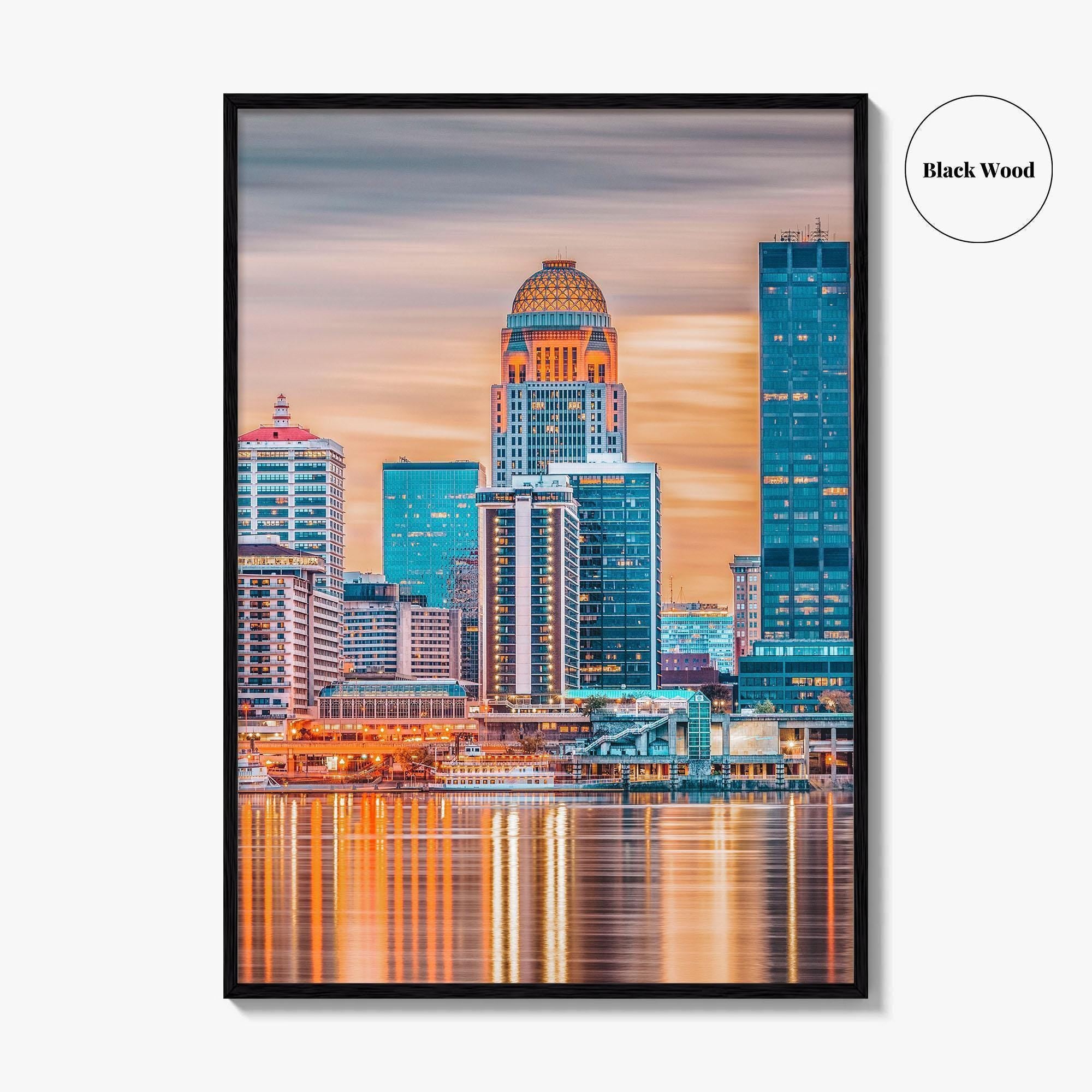 Louisville Skyline Fine Art Photo Print, Wall Poster, Kentucky, USA, Ohio River