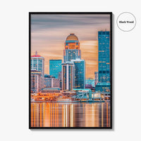 Louisville Skyline Fine Art Photo Print, Wall Poster, Kentucky, USA, Ohio River