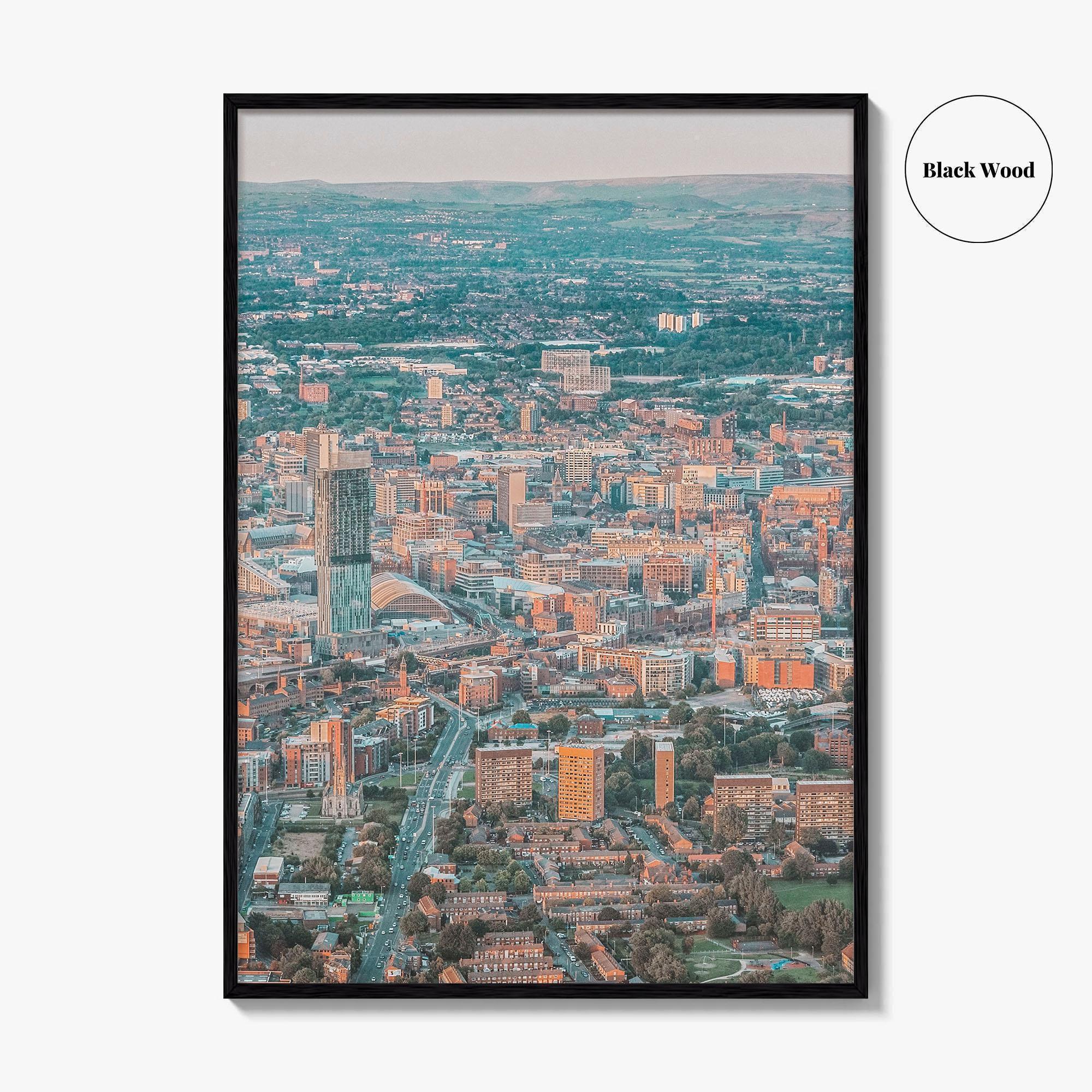 Manchester Skyline Fine Art Photo Print, Beetham Tower, Canal Reflection, England, Wall Decor Poster