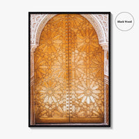 Marrakesh Golden Fine Art Photo Print, Marrakech Morocco Ornate Medina Door, Poster, North Africa