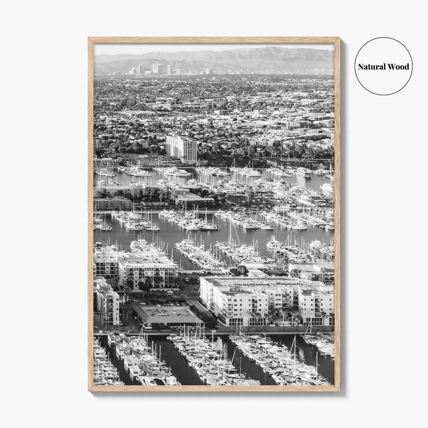 Marina del Rey Black and White Fine Art Photo Print, Los Angeles Poster