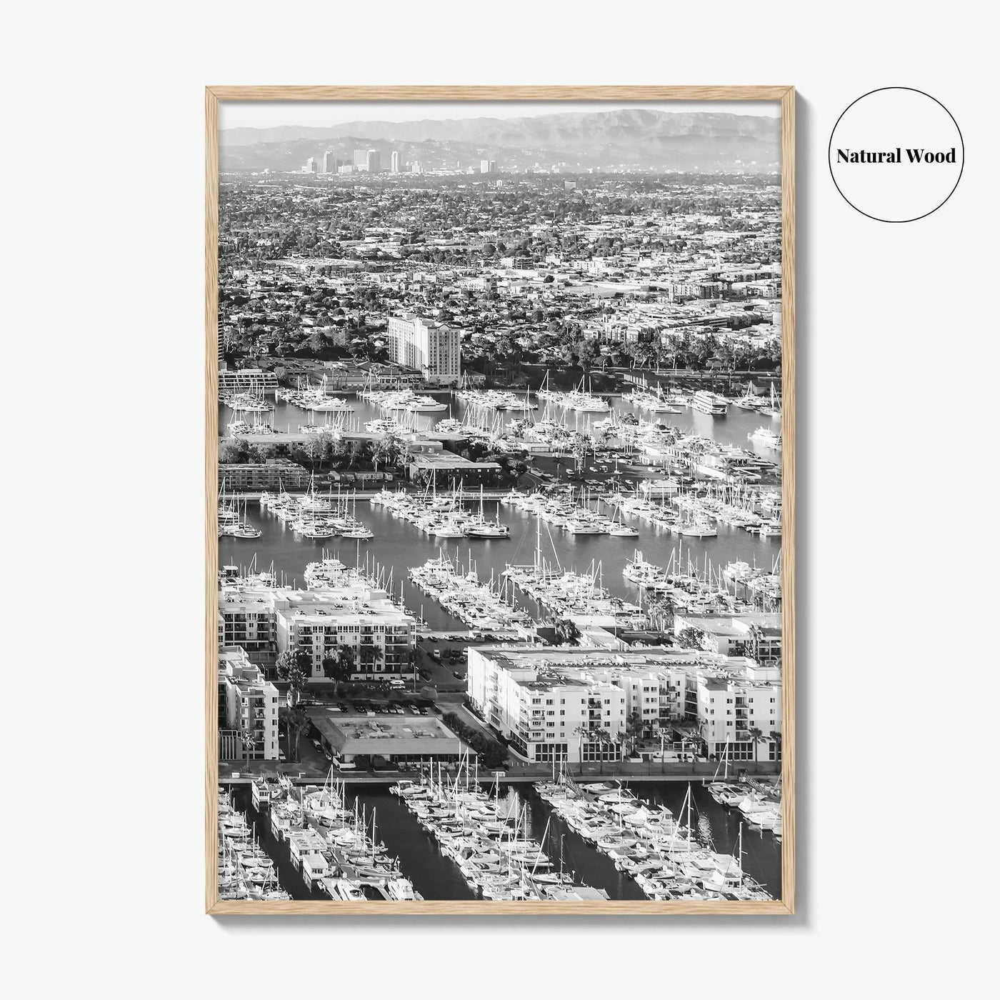 Marina del Rey Black and White Fine Art Photo Print, Los Angeles Poster