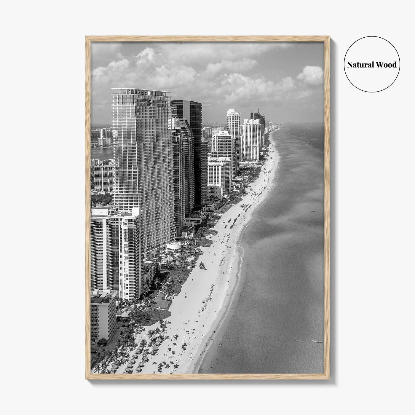 Miami Black and White Fine Art Photo Print, South Beach Florida Poster