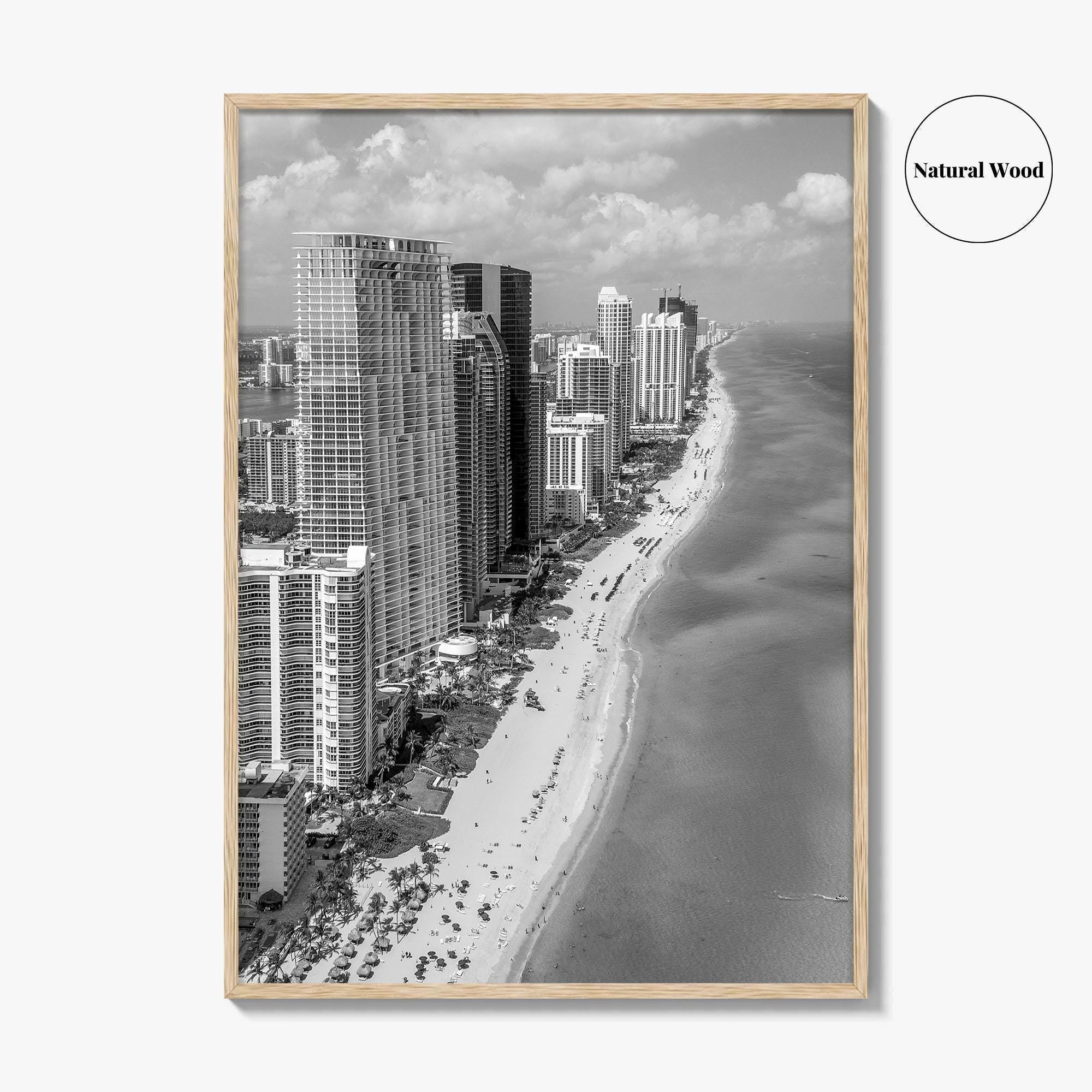 Miami Black and White Fine Art Photo Print, South Beach Florida Poster