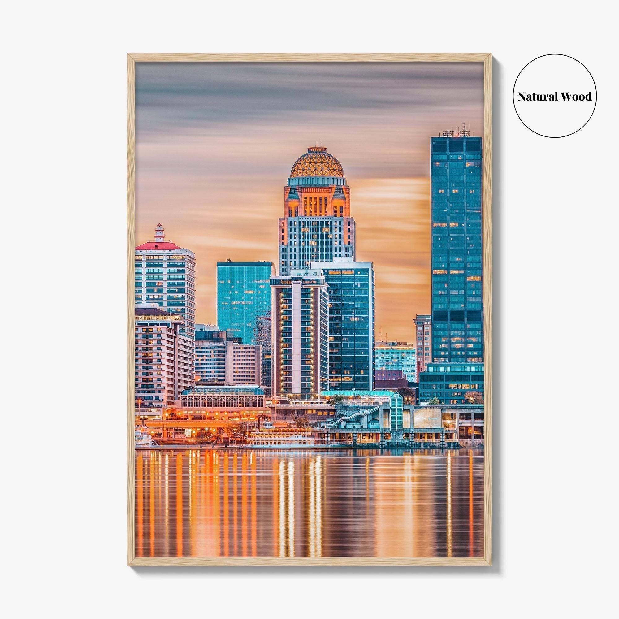Louisville Skyline Fine Art Photo Print, Wall Poster, Kentucky, USA, Ohio River