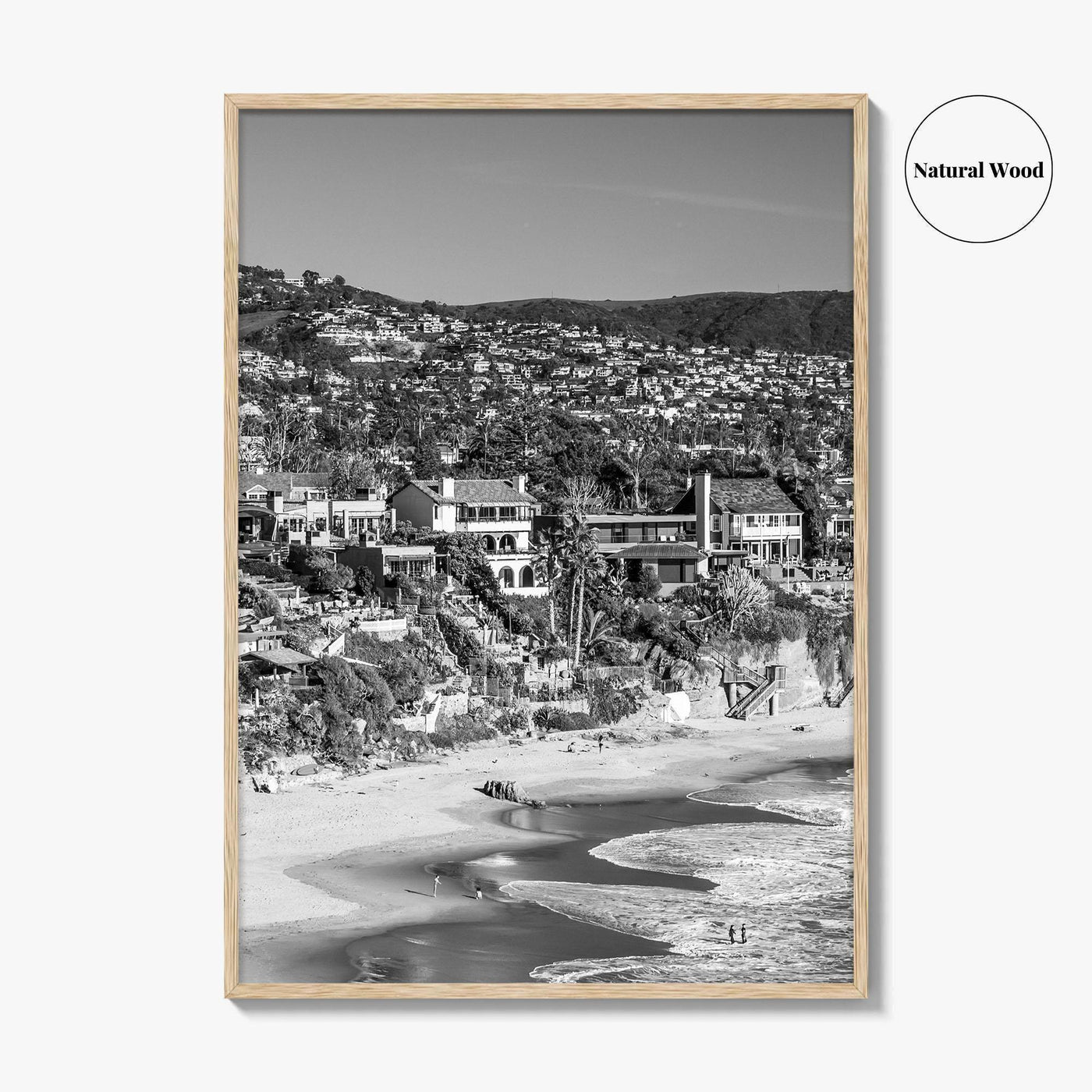 Laguna Beach Black and White Fine Art Photo Print, Crescent Bay California Poster