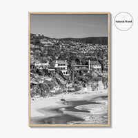 Laguna Beach Black and White Fine Art Photo Print, Crescent Bay California Poster