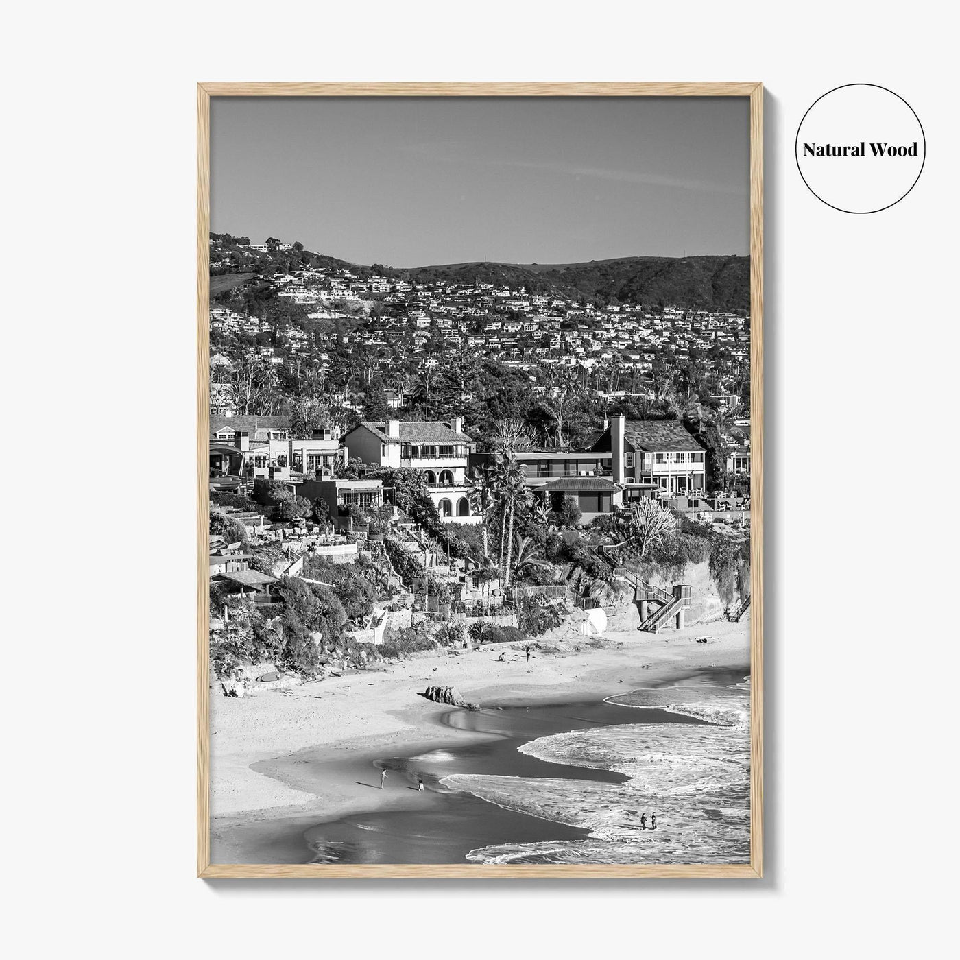 Laguna Beach Black and White Fine Art Photo Print, Crescent Bay California Poster