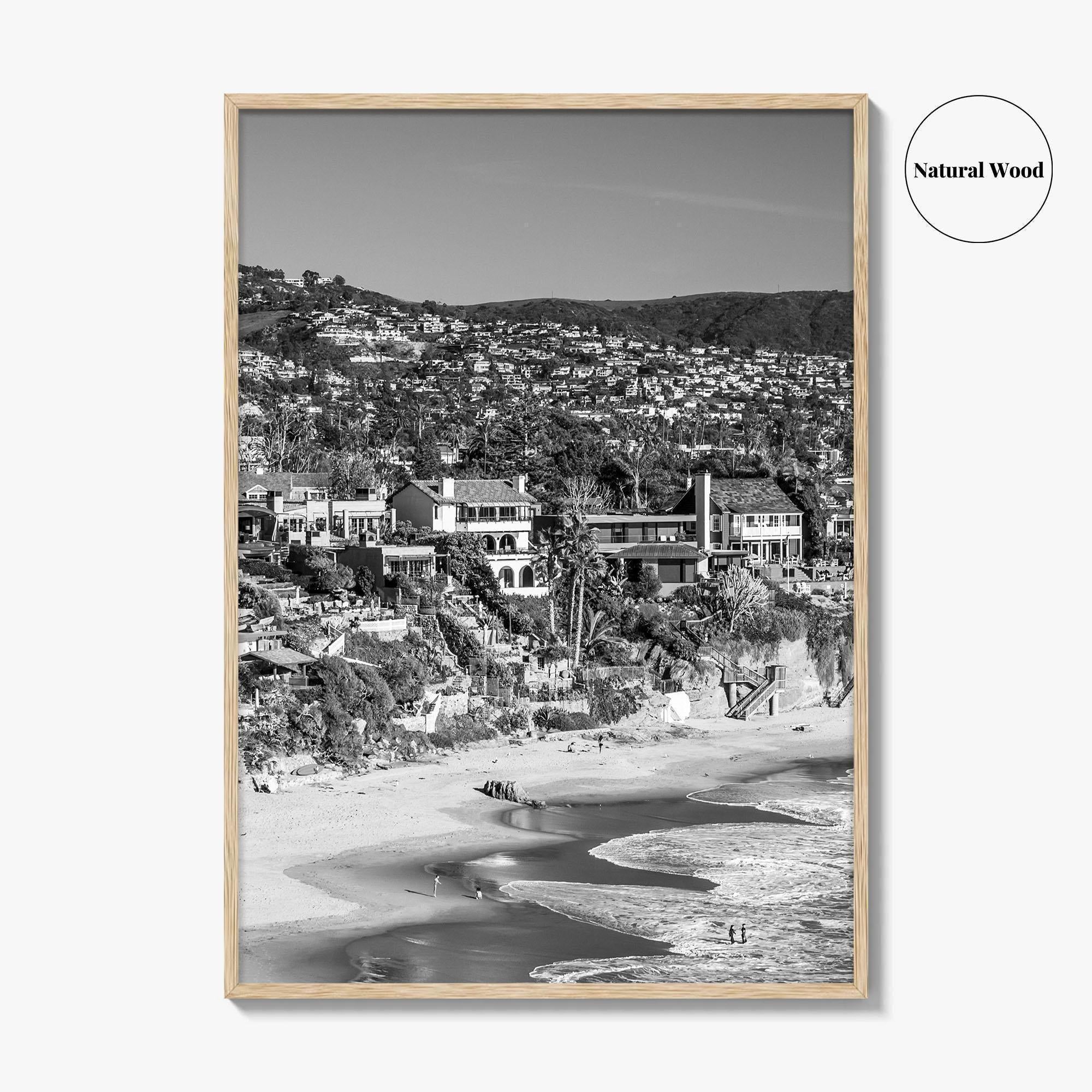 Laguna Beach Black and White Fine Art Photo Print, Crescent Bay California Poster
