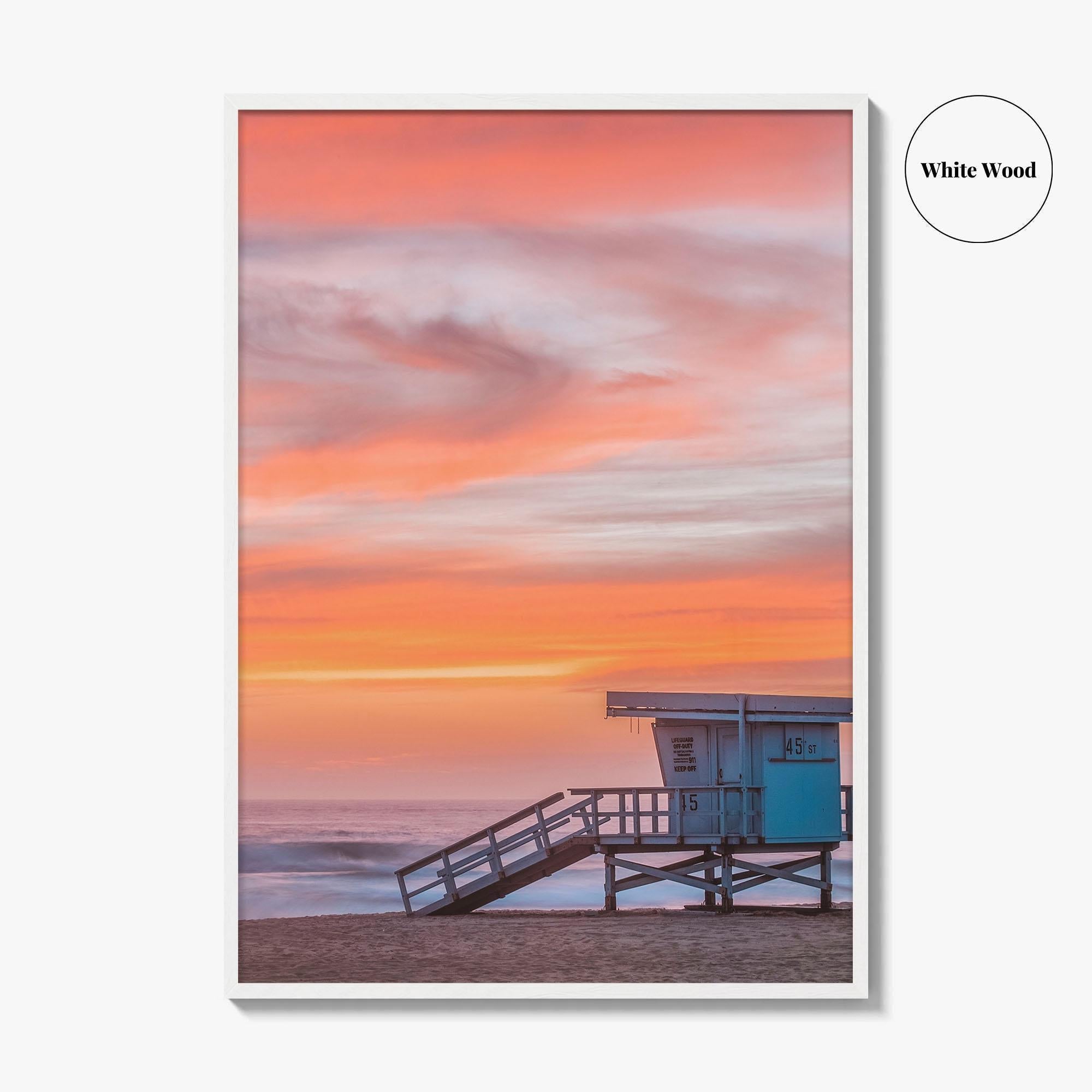 Malibu Fine Art Photo Print, Los Angeles California, Beach Lifeguard Tower Wall Decor Poster