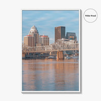 Louisville Skyline Fine Art Photo Print, Kentucky, Clark Memorial Bridge, Ohio River Poster