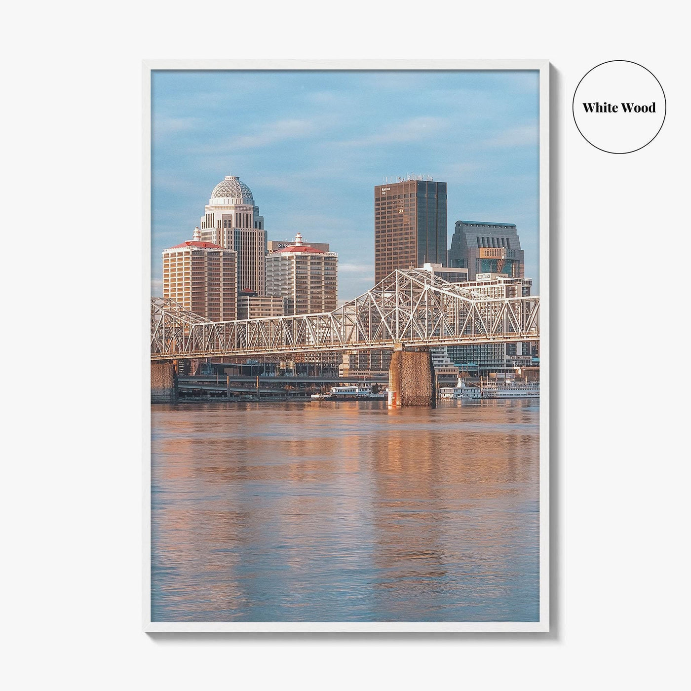 Louisville Skyline Fine Art Photo Print, Kentucky, Clark Memorial Bridge, Ohio River Poster