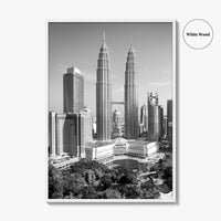 Kuala Lumpur Skyline Black and White Fine Art Photo Print, Malaysia Poster